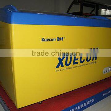 Sc-328Y Double Temp Curved Sliding Glass Door Cabinet Cooler & Freezer photo-2