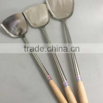 Stainless steel Fry Turner with long wooden handle