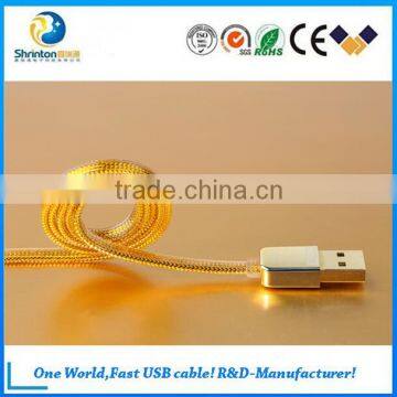 High Quality Remax Golden Flat Usb Cable Mobile Phone Data Cable For Android Devices