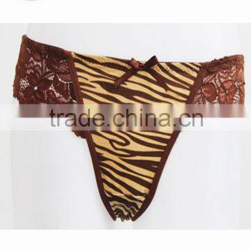 brown sexy lace ladies g-string underwear