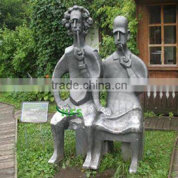 Bronze abstract Einstein smoking sculpture