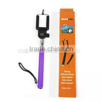 Colorful Wireless Self Camera Monopod Selfie Stick With Custom Logo for Ios and Android