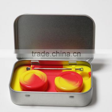 2016 New Fashion custom metal box silicone wax container