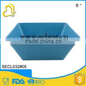 For the fruit 6" blue square shape melamine color bowl