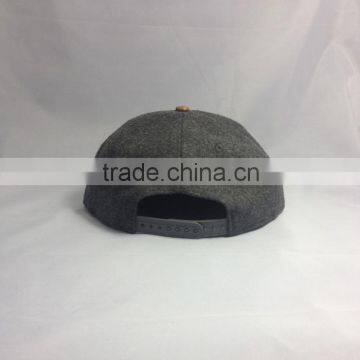 Custom Melton Wool Snapback Cap Wood Brim 5 Panel Watermelon Snapback Hats photo-3