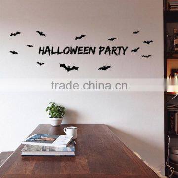 ALFOREVER Bat Halloween Black Quote Decals,bat Halloween Sticker photo-2