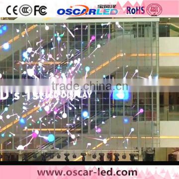 oscarled display glass wall led board XR 16H rgb transparent glass display