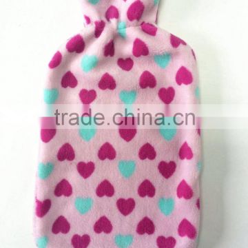 Customized High Quality Cute Dots Plush Hot Water Bottle Cover