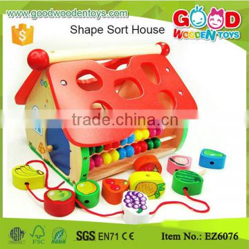 10 Hole Baby Wooden House Toys for Shape Sorter and Maths Learning                        
                                                Quality Choice