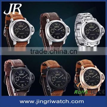 japan movement genuine leather strap stainless steel transparent automatic mechanical wrist watches