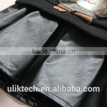 Cute Owl Pics Girls Set Long Sleeve t Shirt With Black Leather Skirt Red Black 2 Colors Fashion Children Suit photo-6
