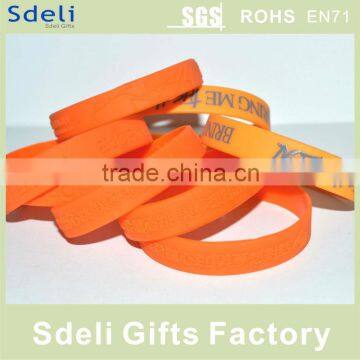 Cheap custom printing silicone rubber wristband/silicone bracelet