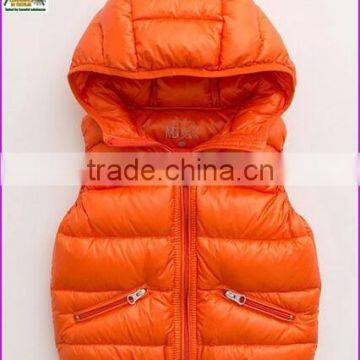 new fashion sleeveless jacket with hood for girl