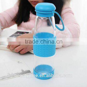 Portable Travel Mug Cup Car Shatterproof Hand Classic Glass Water Bottle 500ml With Silicone Sleeve Glass Protein Shaker photo-5