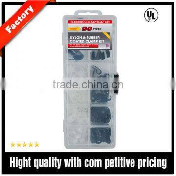 Nylon & Rubber Coated Cable Clamp Kit-90pcs