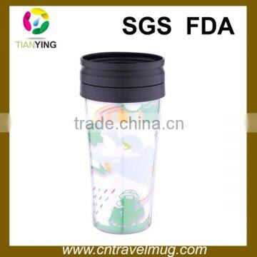 16oz double wall plastic tumbler mug with insert paper