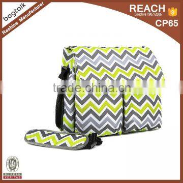 DB10017 Reshine Custom Nylon Nappy Bag Multifunction Chevron Diaper Bag