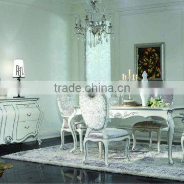 home furniture for dining room / classic wood dining table and chairs/ White wooden dining table set with chair KJ-A1050a