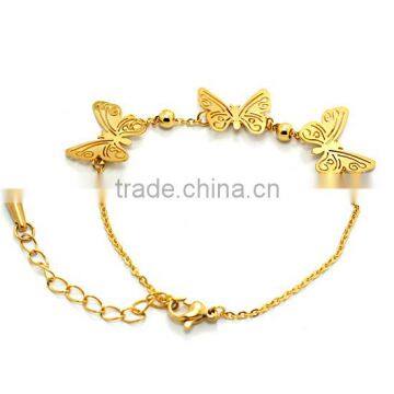 gold payal designs Fashion Bracelet, inox gold plated bracelet 316l high quality dongguan supplier