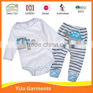 Top selling combed cotton baby boy clothes Baby clothes set