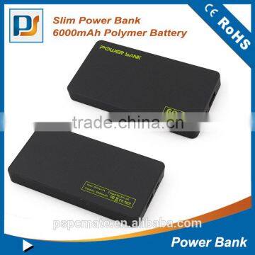 6000mAh Flat Power Bank Cellphone Charger High Quality Power Bank Real Capacity charger