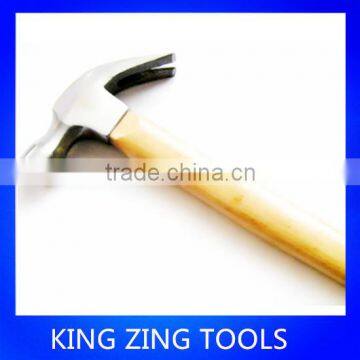 Steel material claw hammer with wooden handle