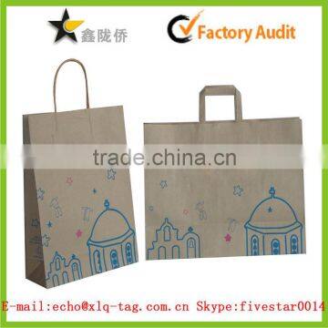 2014 funny Space castle kraft paper packing bag,paper gift bag with handle,die cut handle