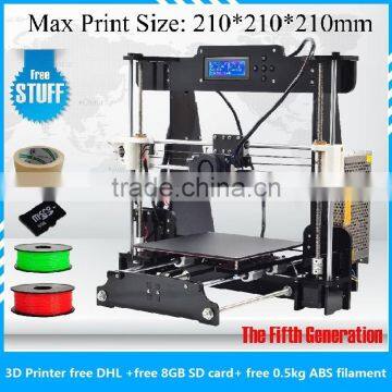 Bigest promotion Full Acrylic 3D printer for ABS PLA PVA 3D printer 3D printing machine with big printing size 210*210*210mm