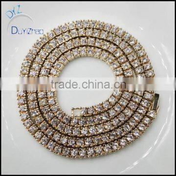 new fashion hip hop plated 14k gold diamond necklace