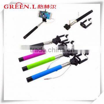 Extendable Handheld Audio Cable control Selfie Stick Monopod For iPhone Samsung