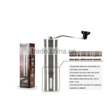 Amazon wholesale stainless steel manual coffee grinder, coffee mill with ABS handle