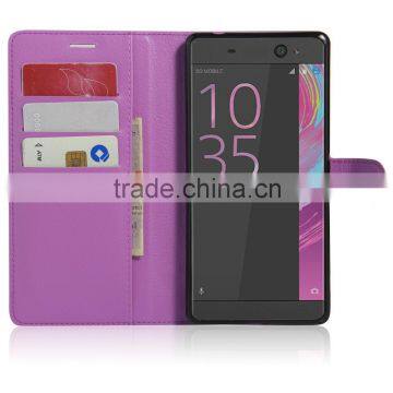 PU Leather Card Case Leather Mobile Back Cover Case For Sony C6