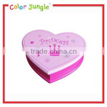Wood Pink Heart Shaped Jewelry Box, Wooden Storage Box Jewellery Gift Box for Girls