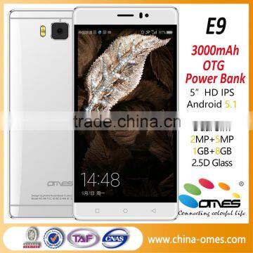 5.0inch 3G Android mobile phone Android 5.1 Lolipop, MTK6580 Quad core, 5.0" 1280*720P(HD), Big battery