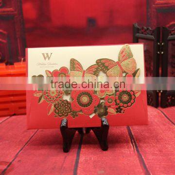 Yiwu factory handmade laser cut party greeting invitation cards