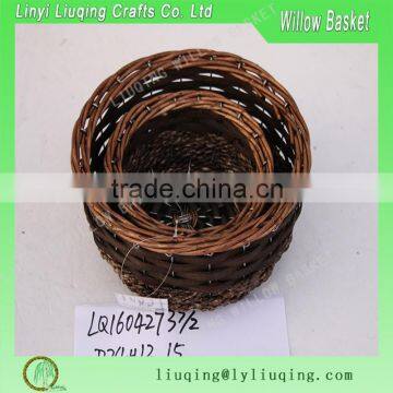 Set of 2 mini round wicker basket for plant                        
                                                                                Supplier's Choice