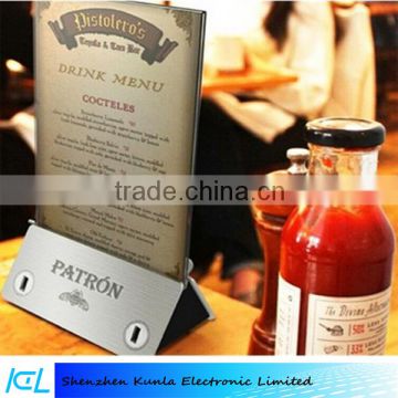 Fashionable 10000mAh double-side menu mobile power bank for restaurant and cafe