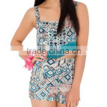 Fashion Wholesale Aztec Print Crop Top and Pant Sets