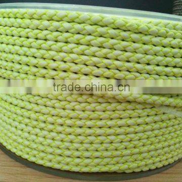 various colors 4MM round braided PU cord for jewelry making rope