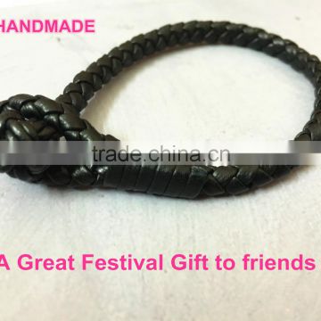 100 percent handmade high quality soft sheepskin leather bracelets for promotional gift