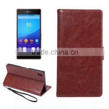 Fine Grain Leather Sheep Case For Sony Z4/Beautiful leather Design case For Sony Z4