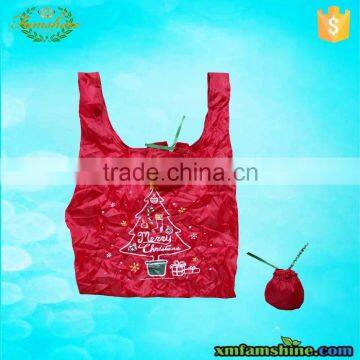 reusable 210d polyester foldable shopping bag