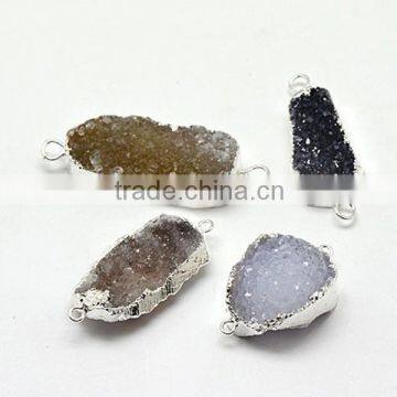 Mixed Natural Agate Druzy Connectors Links Wholesale Druzy Jewelry(G-J128-17)