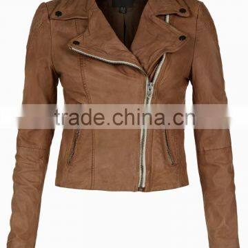 Wholesale hot sale woman leather jacket