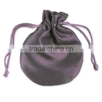 Grey Round Satin Packing Bag Drawstring