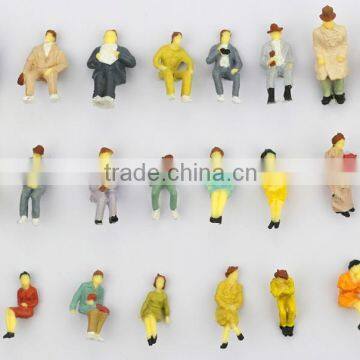 artificial model human figure,HO scale sitting model tree, model figure in resin plastic , building model color figure for 1/87