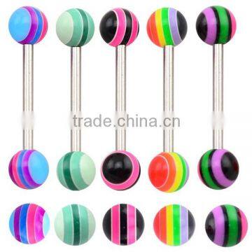 TR01041 resin tongue barbell piercing , plastic custom tongue rings