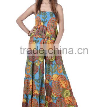 2841 Cotton Printed Jumpsuit Trouser Dresses jump suit Ropa Hindu Ropa beachwear cotton long dresses