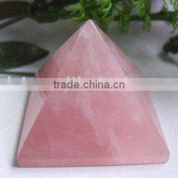 Natural Rose Crystal Quartz Pyramid