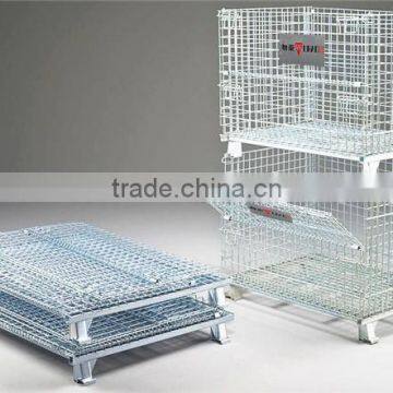 China collapsible wire mesh storage containers/stackable folding metal pallet